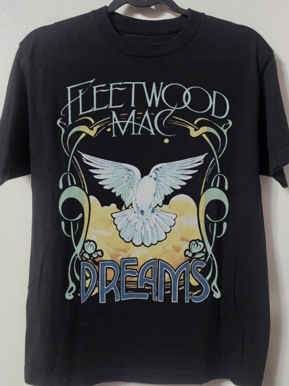 Gildan Black Fleetwood Mac Bird Colorful Band Tee